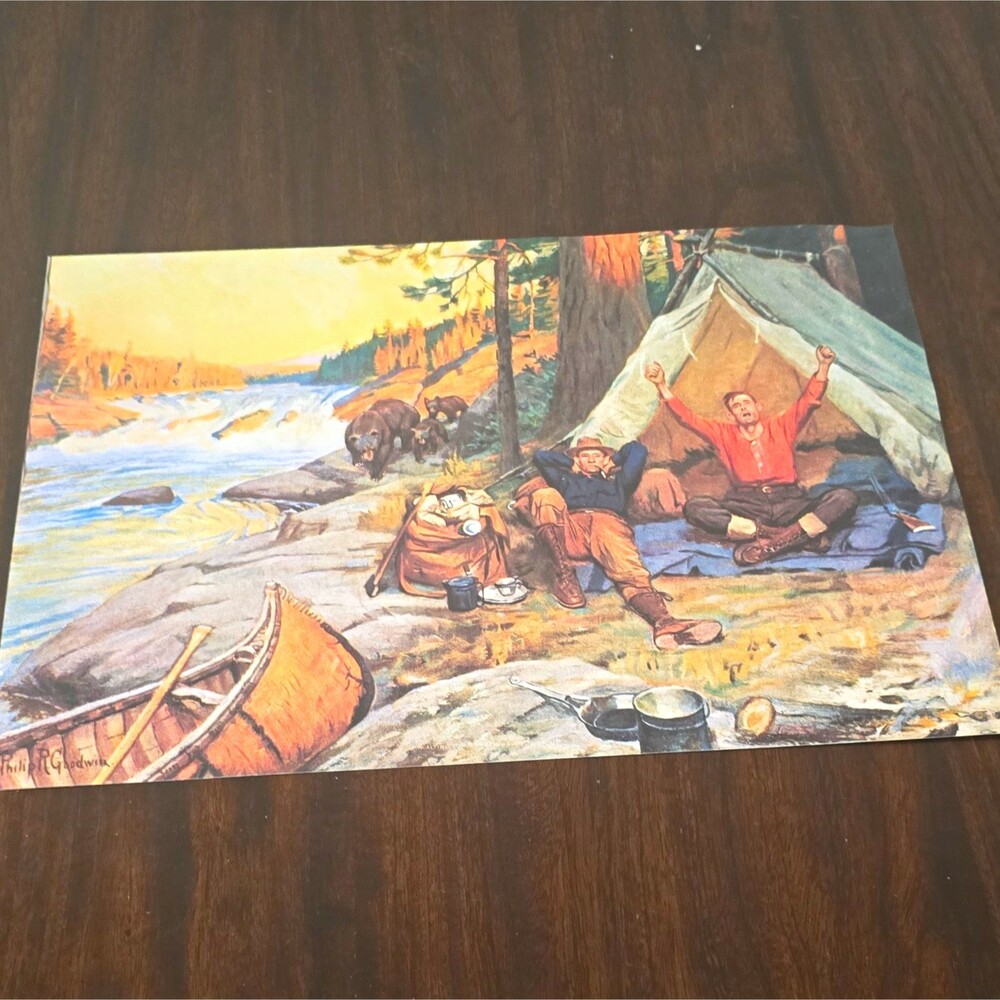Philip Goodwin "Waiting for Something to Turn Up" Signed Camping Print 18x12